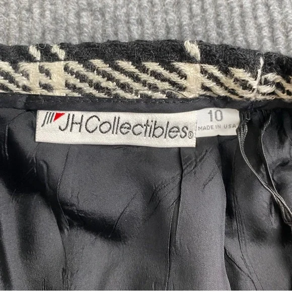 JH Collectibles Vintage 90s Plaid Wool Pencil Skirt Black Preppy Size 10 USA 781 - Picture 7 of 8